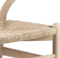 Rousseau Esszimmerstuhl Bart - 55x52.5x77.5cm - Ulme massiv/Seegras