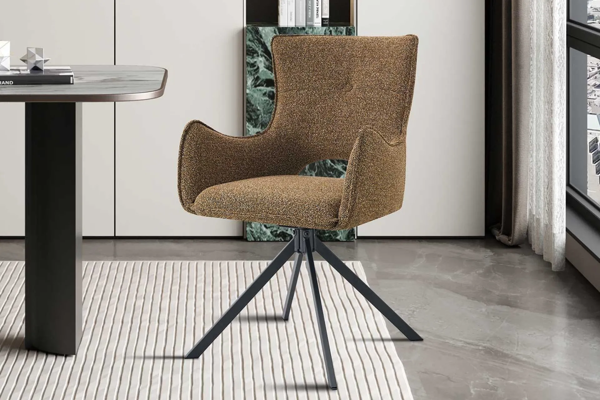 Rousseau Esszimmerstuhl Billy - 58x60x88cm - drehbar - Rost