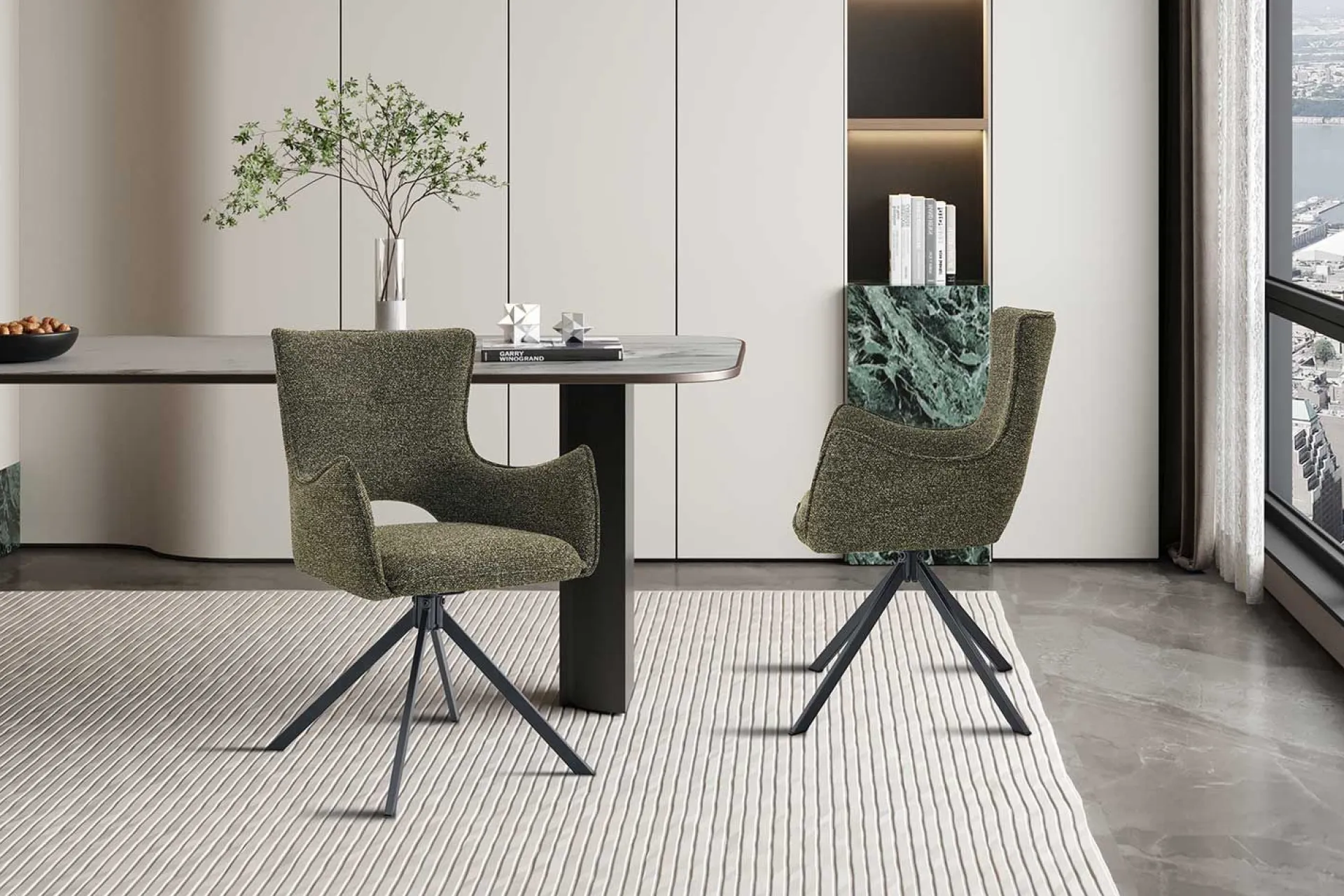 Rousseau Esszimmerstuhl Billy - 58x60x88cm - drehbar -