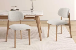 Rousseau Esszimmerstuhl Carmen - 48x59x83,5cm - Eiche massiv/beige Stoff