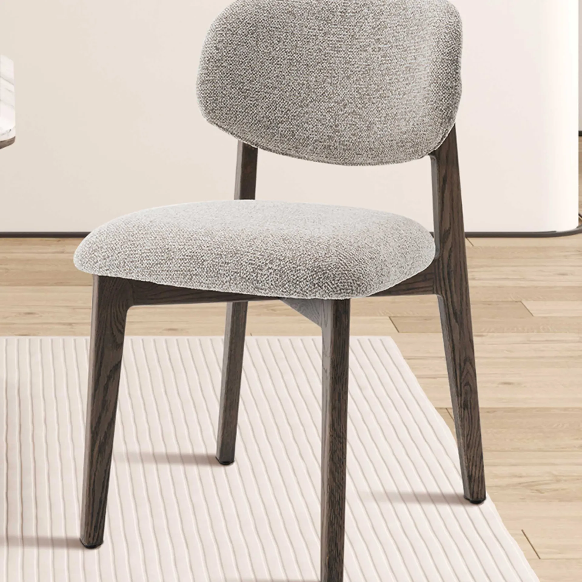 Rousseau Esszimmerstuhl Carmen - 48x59x83,5cm - Räuchereiche/beiger Stoff