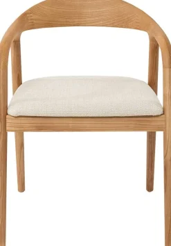 Rousseau Esszimmerstuhl Claire - 57x66x74cm - beige Stoff/Essenholz