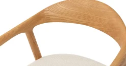 Rousseau Esszimmerstuhl Claire - 57x66x74cm - beige Stoff/Essenholz