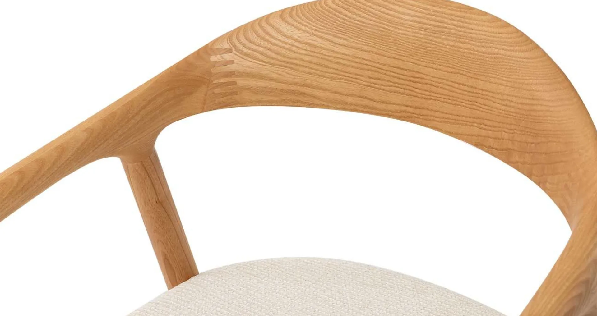 Rousseau Esszimmerstuhl Claire - 57x66x74cm - beige Stoff/Essenholz