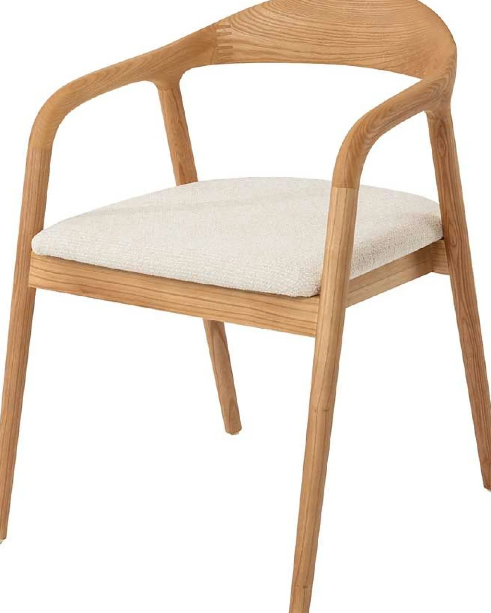 Rousseau Esszimmerstuhl Claire - 57x66x74cm - beige Stoff/Essenholz