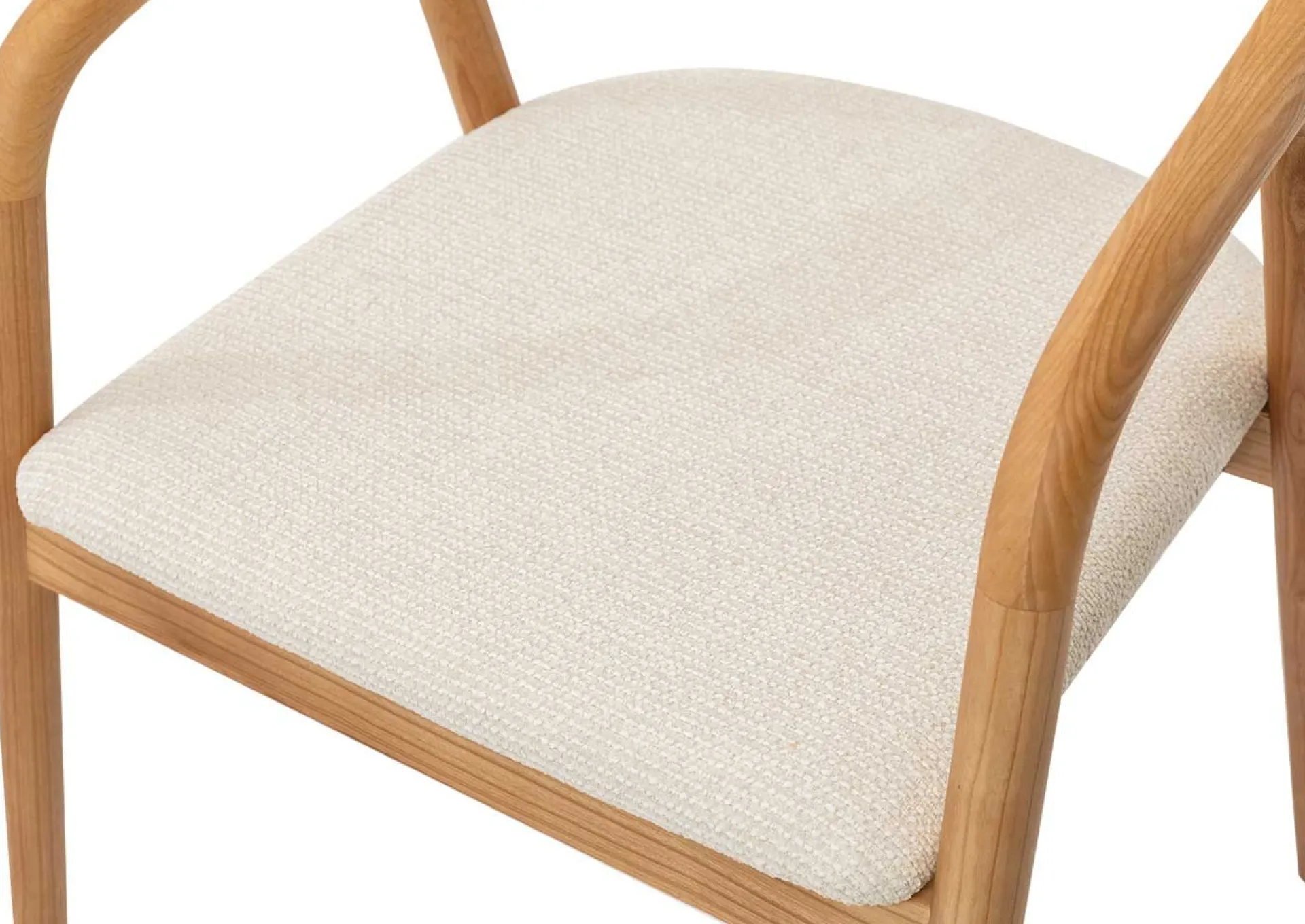Rousseau Esszimmerstuhl Claire - 57x66x74cm - beige Stoff/Essenholz