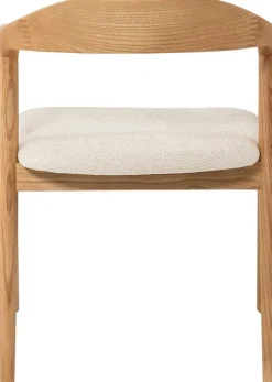 Rousseau Esszimmerstuhl Claire - 57x66x74cm - beige Stoff/Essenholz