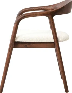 Rousseau Esszimmerstuhl Claire - 57x66x74cm - beige Stoff/Walnuss