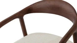 Rousseau Esszimmerstuhl Claire - 57x66x74cm - beige Stoff/Walnuss