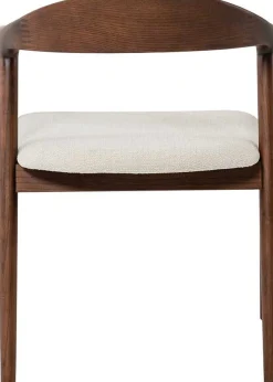 Rousseau Esszimmerstuhl Claire - 57x66x74cm - beige Stoff/Walnuss
