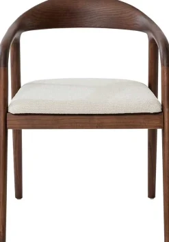 Rousseau Esszimmerstuhl Claire - 57x66x74cm - beige Stoff/Walnuss