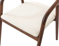 Rousseau Esszimmerstuhl Claire - 57x66x74cm - beige Stoff/Walnuss
