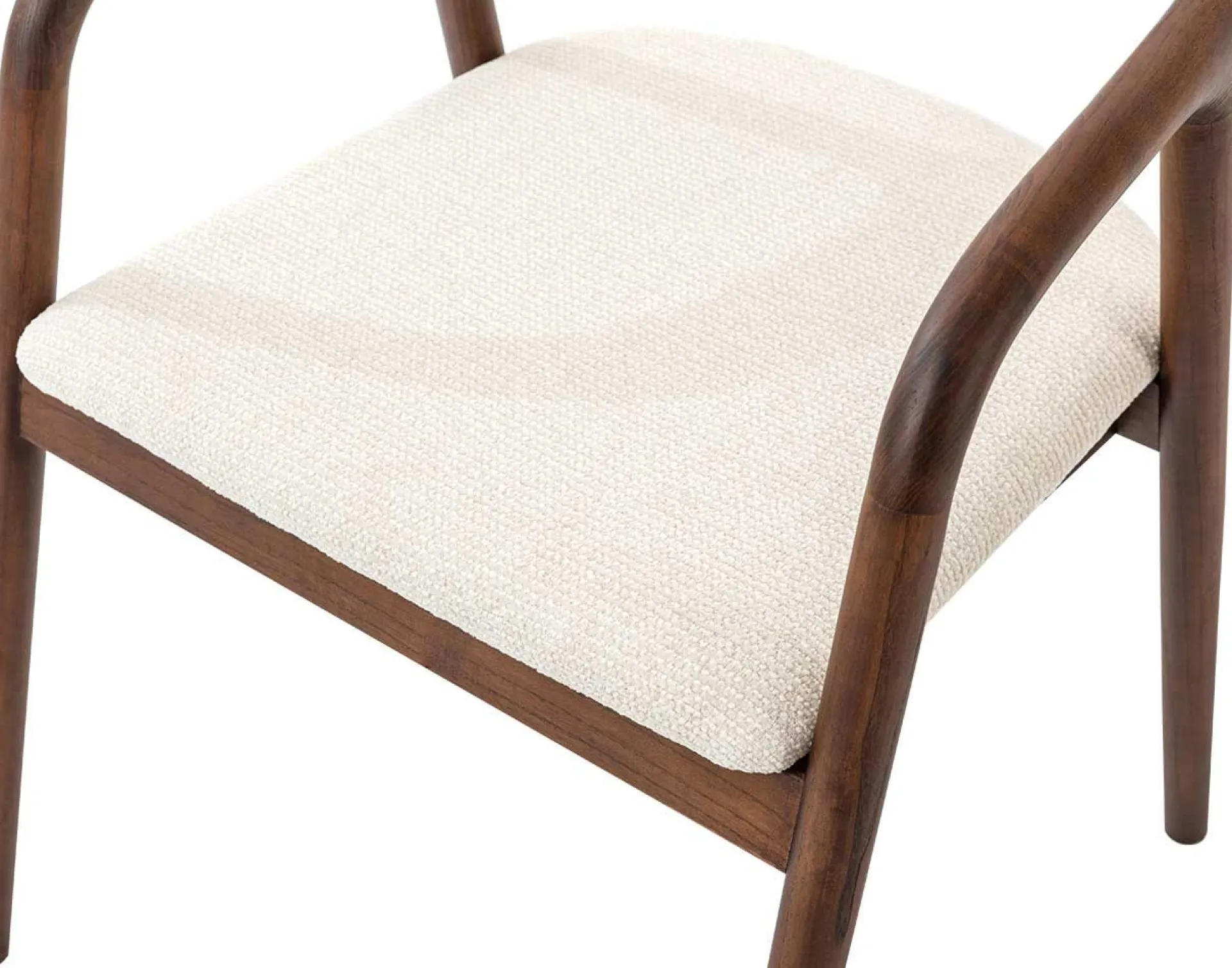Rousseau Esszimmerstuhl Claire - 57x66x74cm - beige Stoff/Walnuss