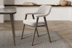 Rousseau Esszimmerstuhl Coralie - 64x59.5x83cm - Eiche rauch/beige Stoff