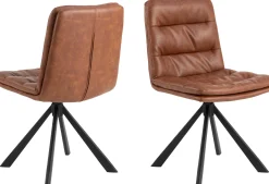 Emob Esszimmerstuhl Dean - 47x57x85cm - Kunstleder - cognac