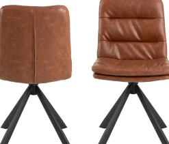 Emob Esszimmerstuhl Dean - 47x57x85cm - Kunstleder - cognac