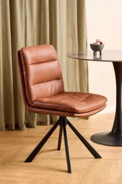Emob Esszimmerstuhl Dean - 47x57x85cm - Kunstleder - cognac