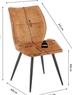 Rousseau Esszimmerstuhl Faye - 49x65x89cm - gold