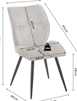 Rousseau Esszimmerstuhl Faye - 49x65x89cm - sand