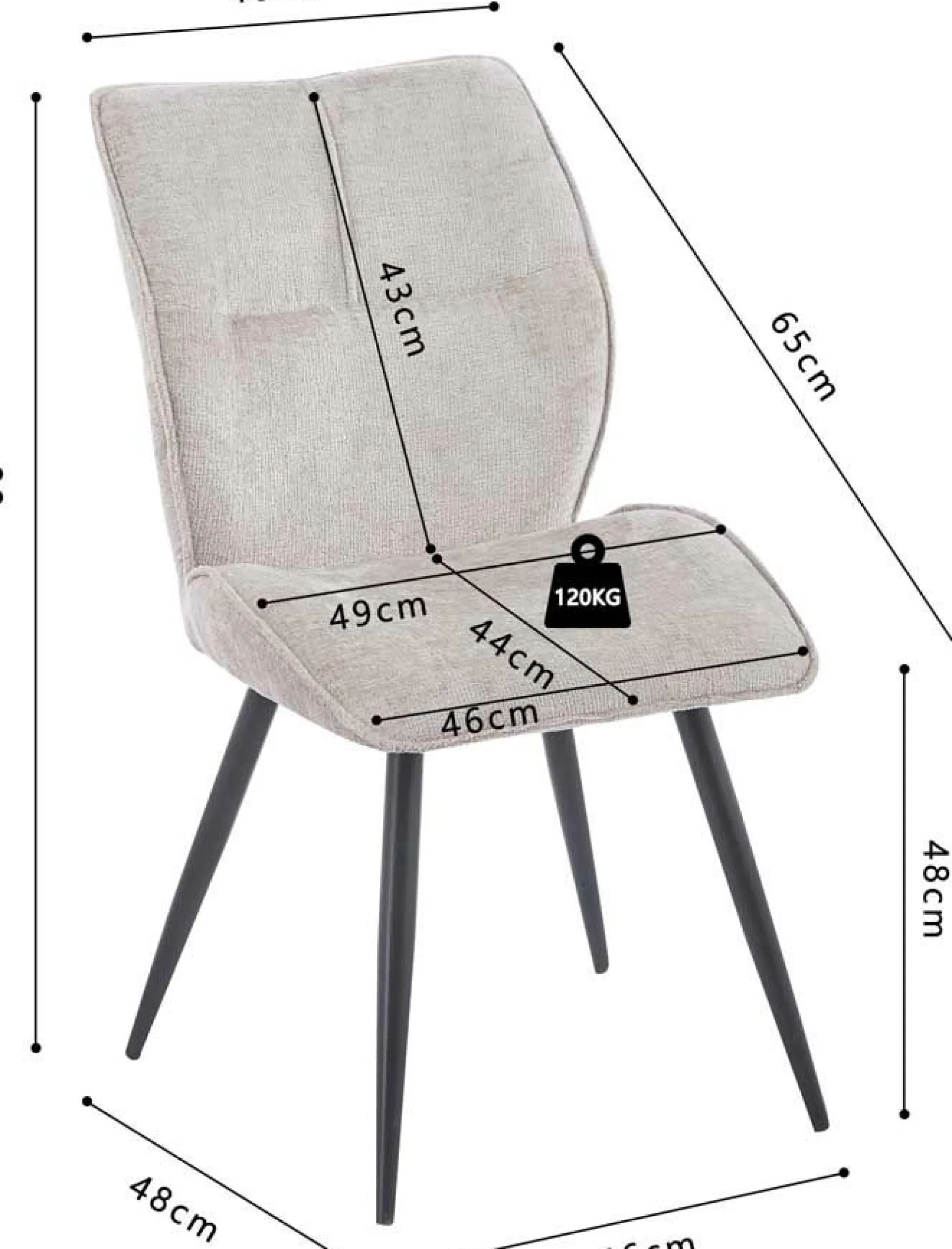 Rousseau Esszimmerstuhl Faye - 49x65x89cm - sand