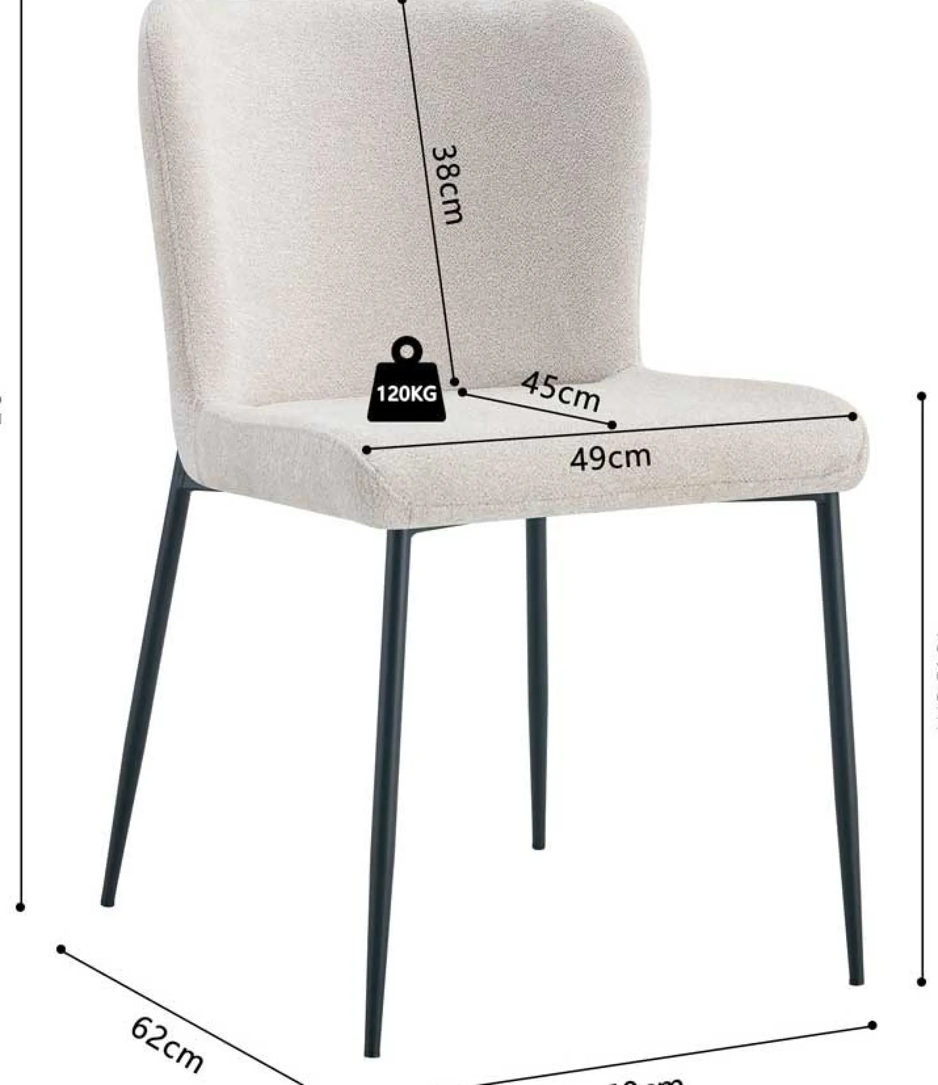 Rousseau Esszimmerstuhl Lisa | 50 x 62 x 85 cm | Beige