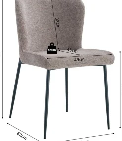 Rousseau Esszimmerstuhl Lisa | 50 x 62 x 85 cm | Sandfarbenes Design