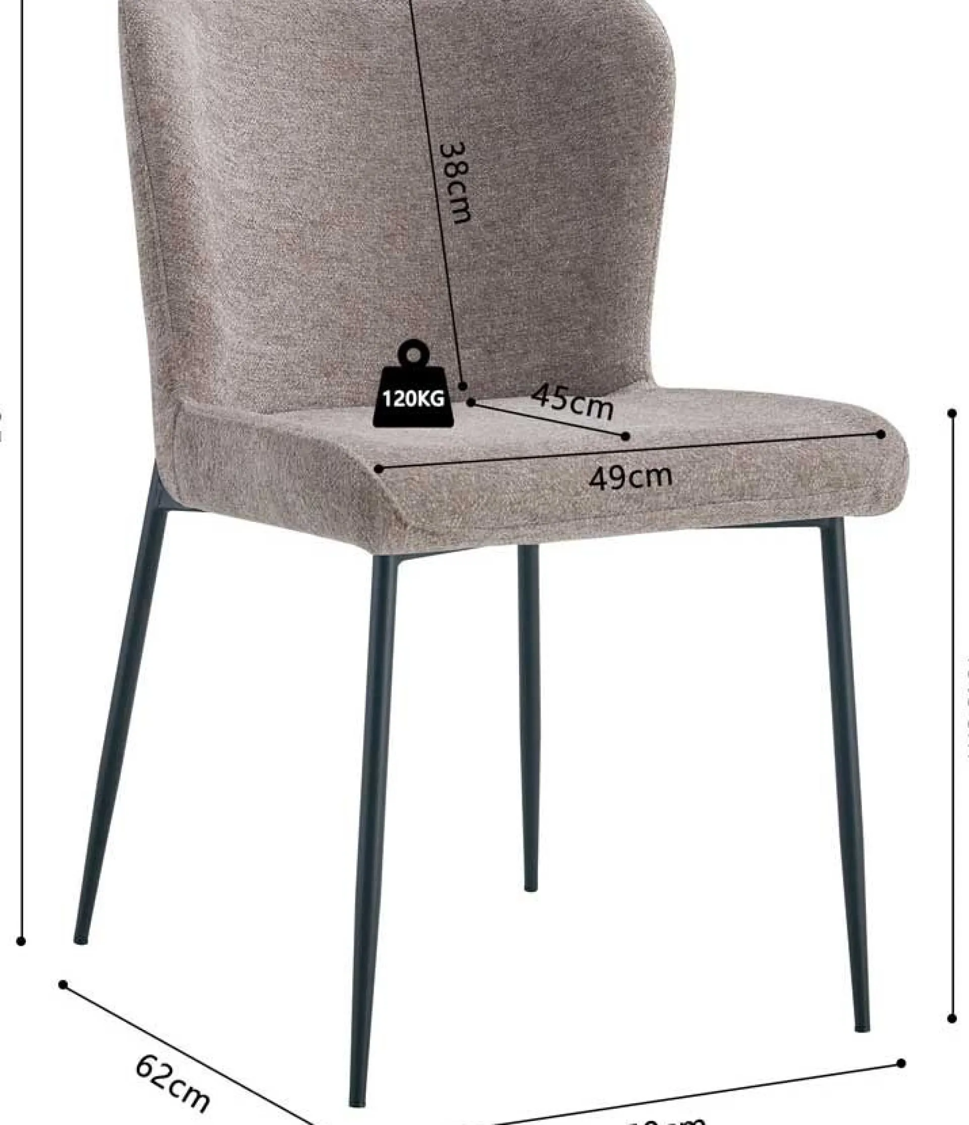 Rousseau Esszimmerstuhl Lisa | 50 x 62 x 85 cm | Sandfarbenes Design