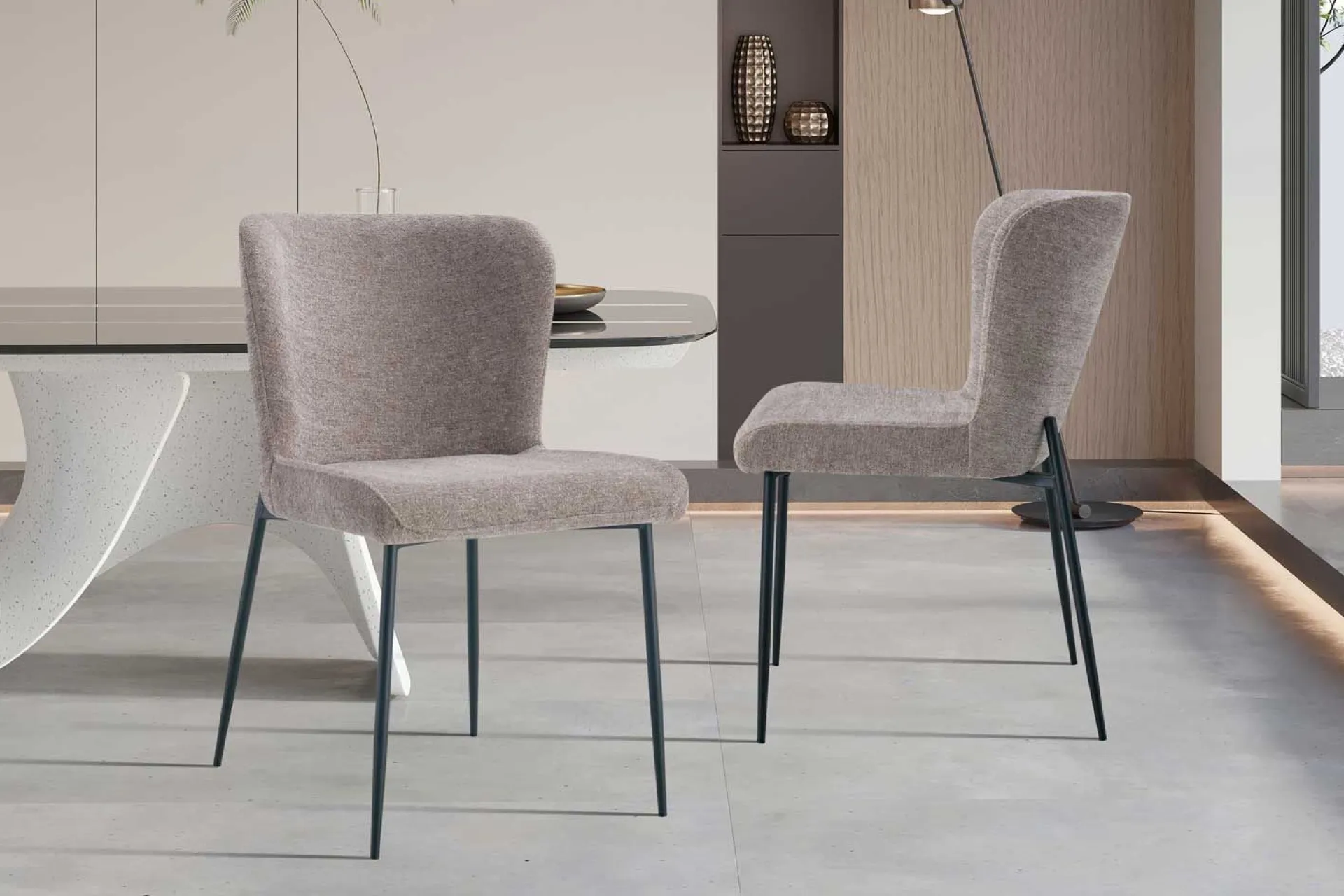 Rousseau Esszimmerstuhl Lisa | 50 x 62 x 85 cm | Sandfarbenes Design