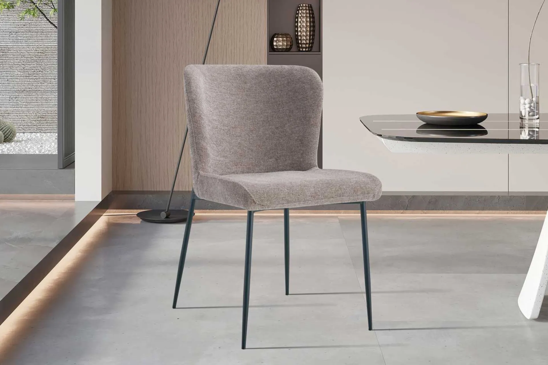 Rousseau Esszimmerstuhl Lisa | 50 x 62 x 85 cm | Sandfarbenes Design