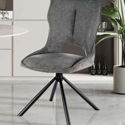 Rousseau Esszimmerstuhl Morris - 48x59.5x90cm - drehbar - dunkeler Stoff