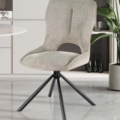Rousseau Esszimmerstuhl Morris - 48x59.5x90cm - drehbar - heller Stoff