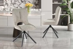 Rousseau Esszimmerstuhl Morris - 48x59.5x90cm - drehbar - heller Stoff