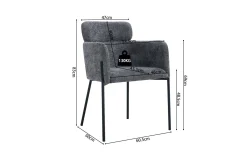Rousseau Esszimmerstuhl Naomi | 60 x 60 x 83 cm | Dunkel