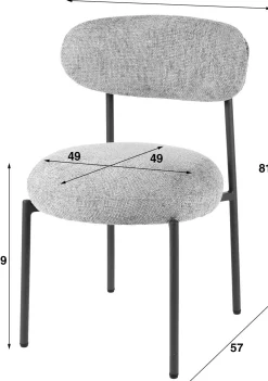 Emob Esszimmerstuhl Rondo - 52x57x81cm - er Stoff