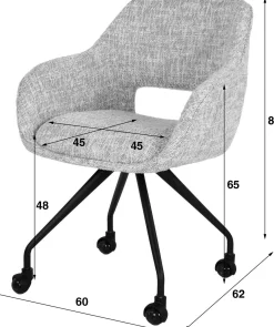 Emob Esszimmerstuhl Spring - 60x62x82cm - mit Rollen -