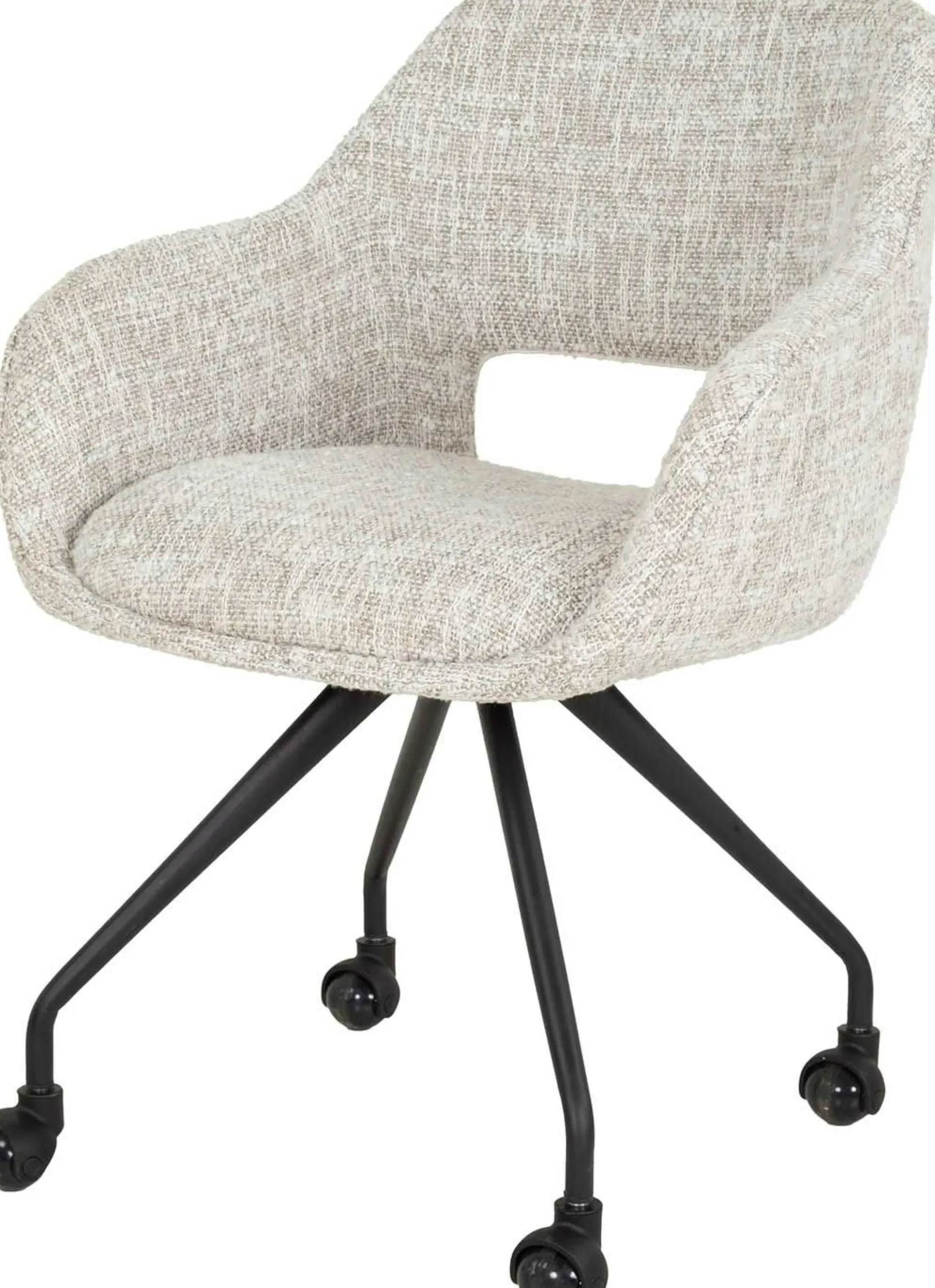 Emob Esszimmerstuhl Spring - 60x62x82cm - mit Rollen - creme
