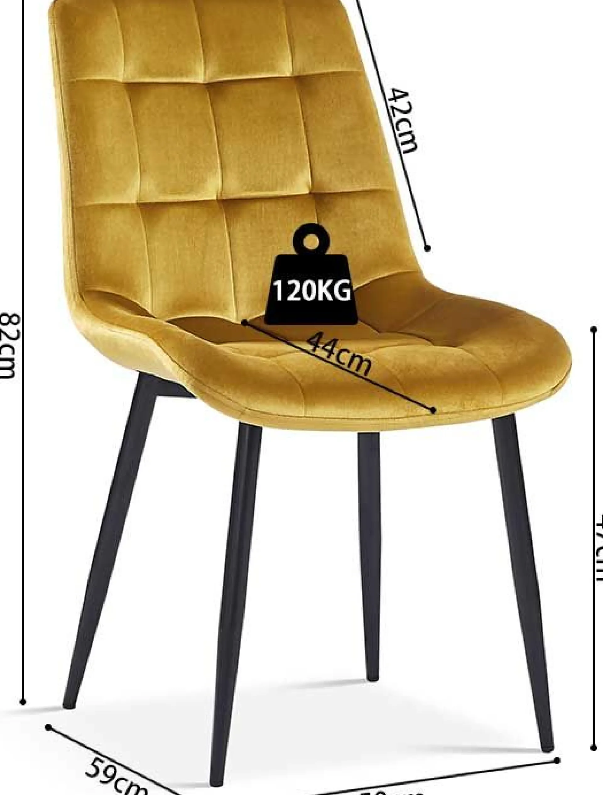 Rousseau Esszimmerstuhl Tanja Gold Samt