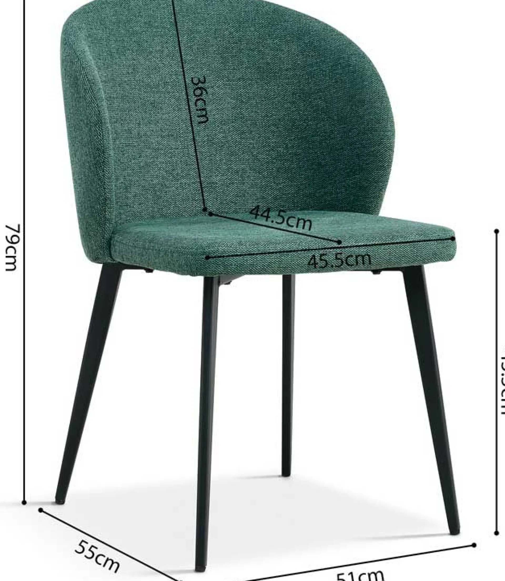 Rousseau Esszimmerstuhl Tilly - 51x55x80cm - er Stoff