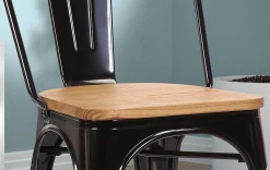 Rousseau Esszimmerstuhl Victory - er Stahl und helles Ulmenholz