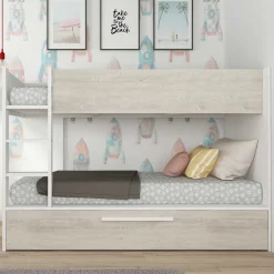 Etagenbett Cassie 90x200 mit Bettkasten - weiß