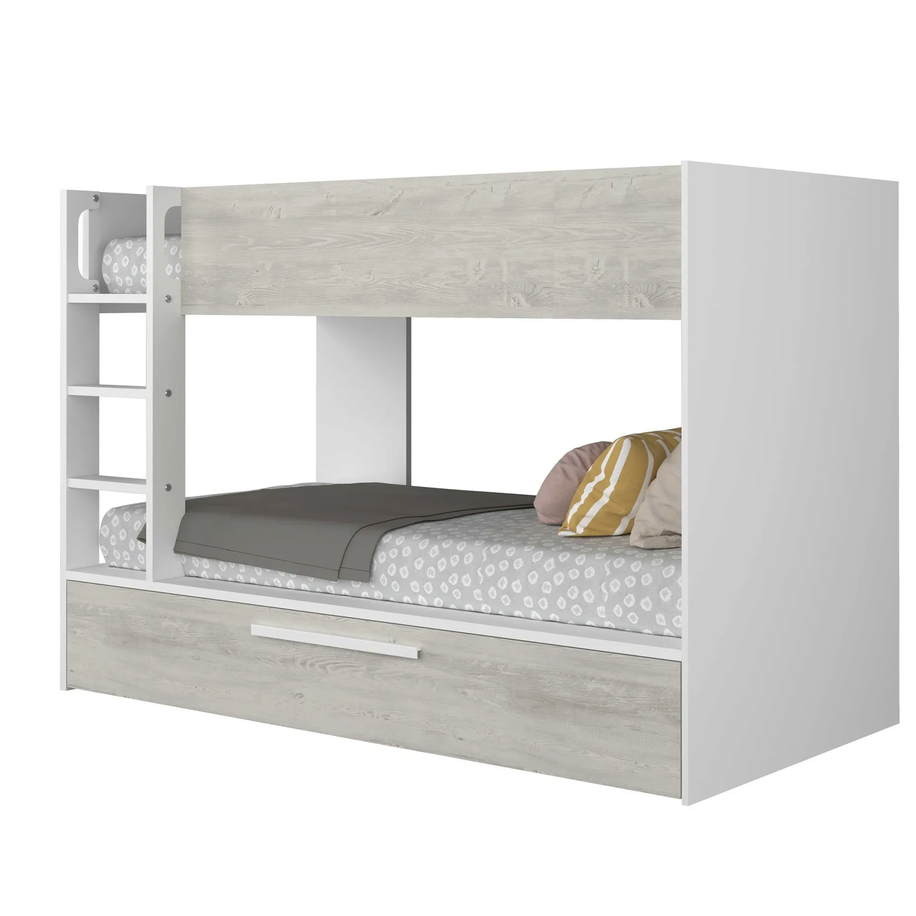 Etagenbett Cassie 90x200 mit Bettkasten - weiß