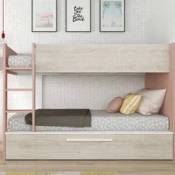 Etagenbett Cassie 90x200 mit Bettkasten - altrosa