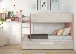 Etagenbett Cassie 90x200 mit Bettkasten - altrosa