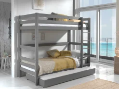 Etagenbett Claire hoch mit Bettkasten - grau