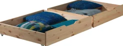 Etagenbett Claire niedrig mit zwei Schubladen - Kieferholz