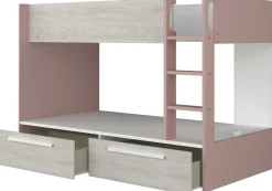 Etagenbett Fleur mit Schubladen - altrosa