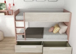 Etagenbett Fleur mit Schubladen - altrosa