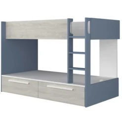 Etagenbett Fleur mit Schubladen - blau