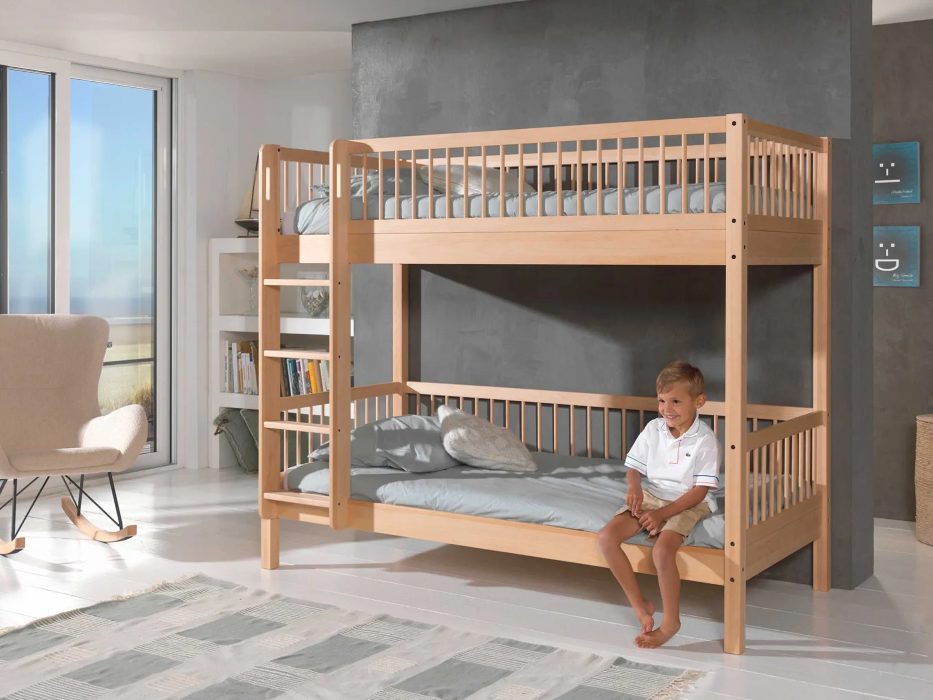 Etagenbett Forrest 90x200cm - Massivholz Buche