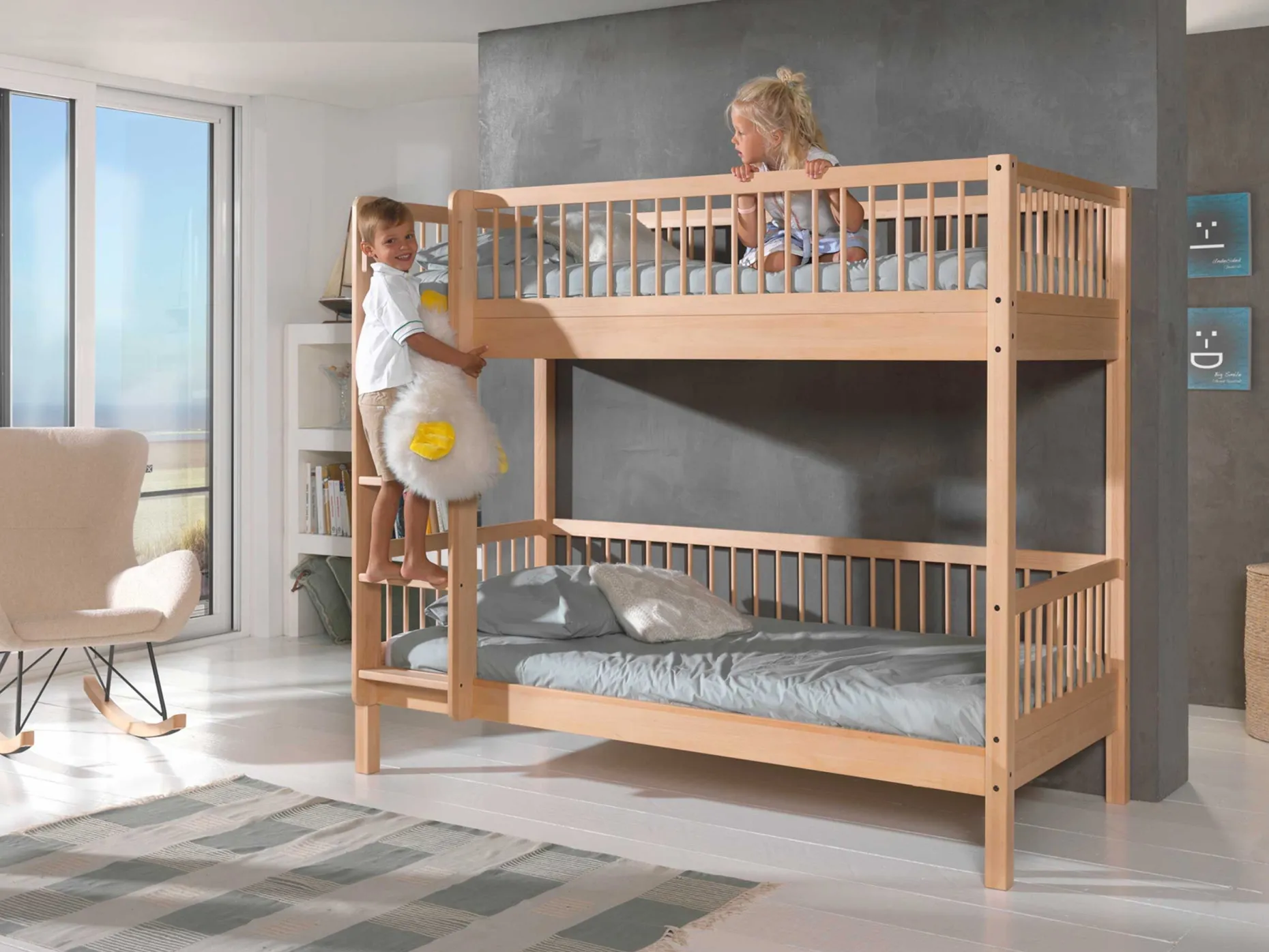 Etagenbett Forrest 90x200cm - Massivholz Buche